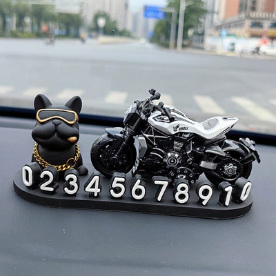 Nömrəli dayanma kartı, decoration accessory - black-french-bulldog-cruise-white-3d-o-style