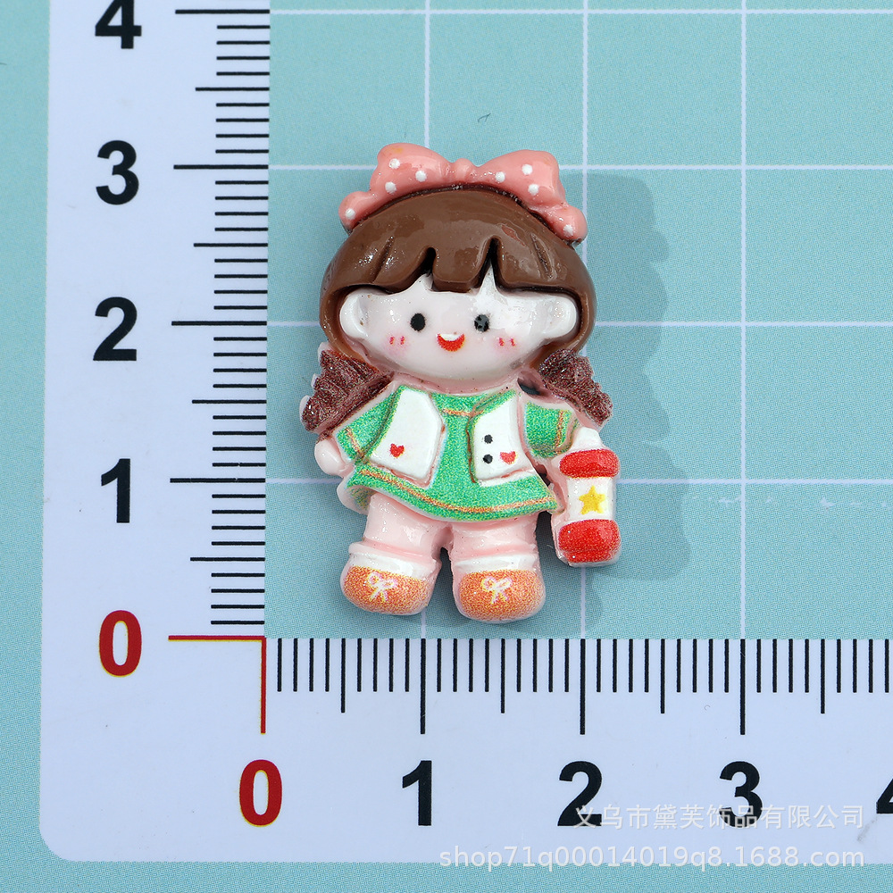 Festival de dibujos animados chica resina accesorios DIY crema pegamento horquilla zapatos papelería llavero material hecho a mano al por mayor