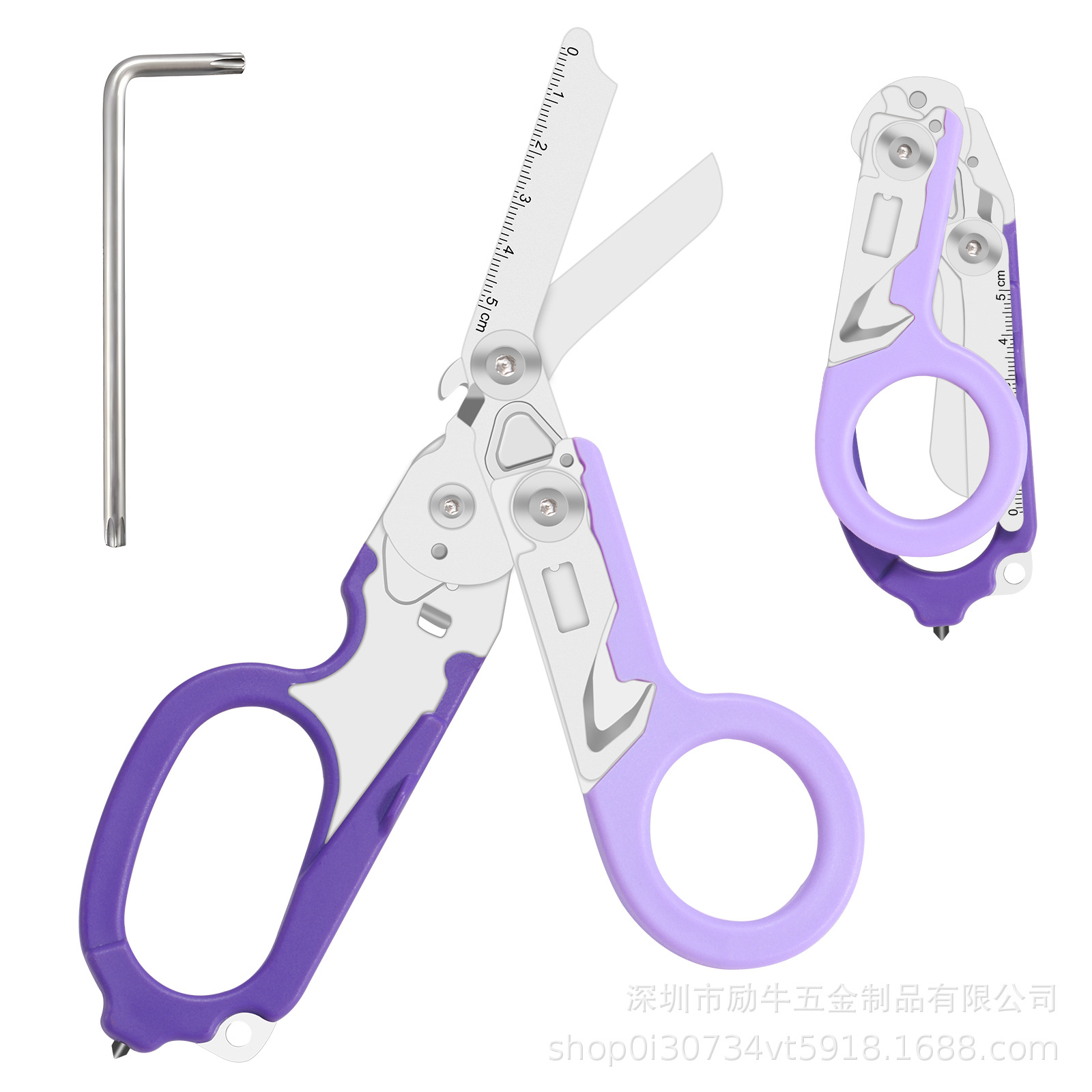 Leizeman con tijeras tácticas multifuncionales, tijeras raptoras al aire libre, herramientas plegables con vaina K