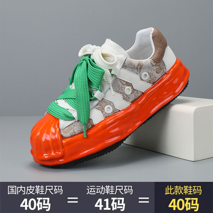 European Style Light Luxury Trendy Brand Popular Men's Shoes with Leather and Fabric Combination, Fashionable Niche Design with Rubber Coating Casual Shoes