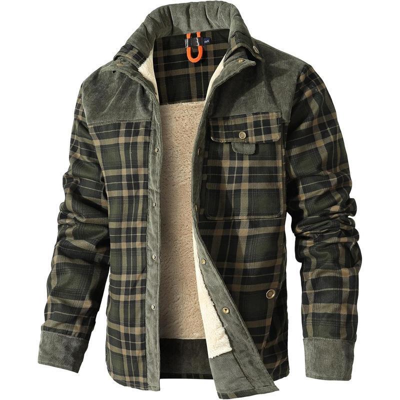 A 62550 Plaid Flannel Jacket Plaid Shirt Jacket Amazon European and American Cross-Border