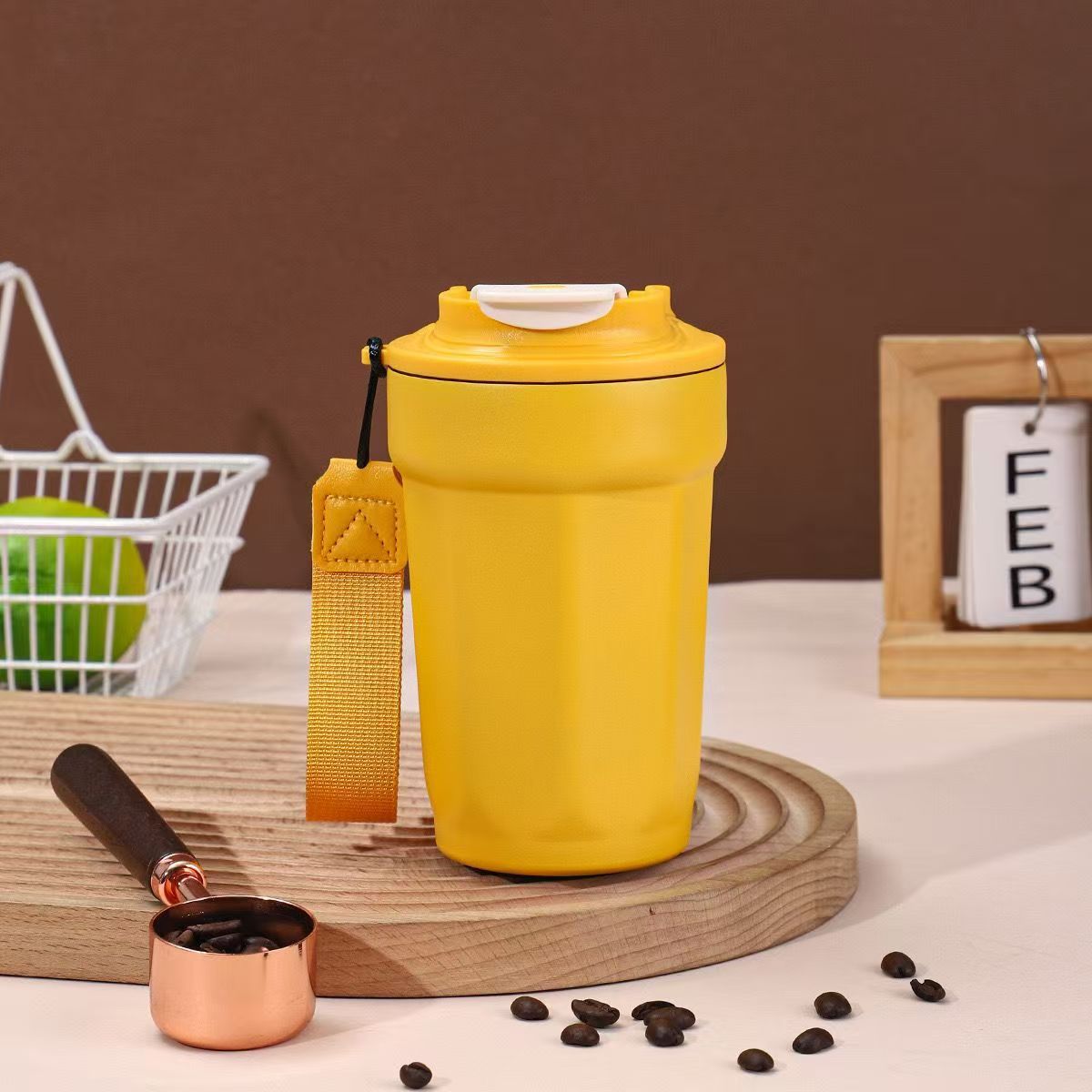 팔각 컵 옐로우