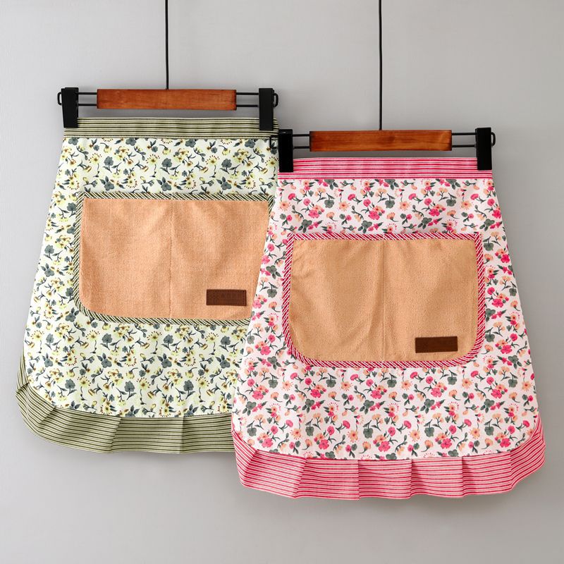 Canvas Fashion Fresh And Cute, Durable Half-length Apron, Korean Style, Breathable, With Hand Pocket, Princess Dress_voghion.com