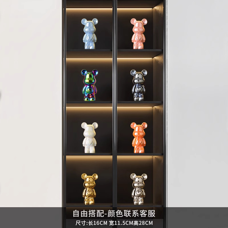 卸売セラミック暴力的なクマの装飾品、貯金箱、リビングルームの軽奢で高級な新築祝いの装飾、ワインキャビネットの装飾品|undefined