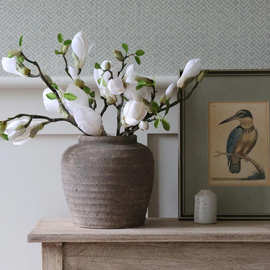 Zarahome中古风侘寂复古高级感粗陶花瓶陶罐民宿客厅软装饰品摆