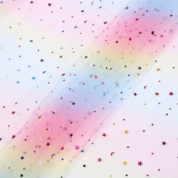 7# yellow-pink-sky blue star and moon yarn