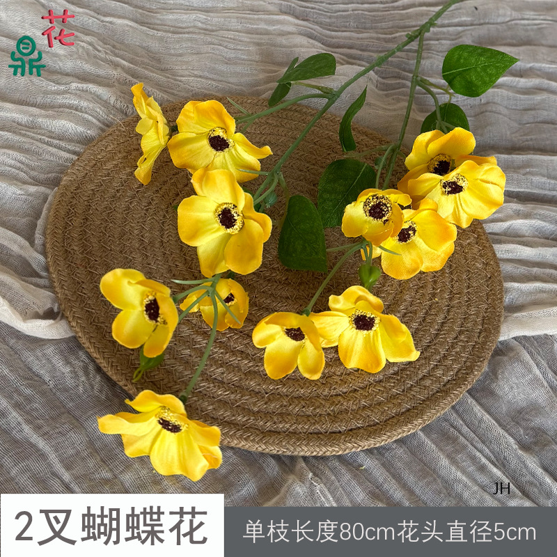 2 nĩa hoa bướm JH màu vàng