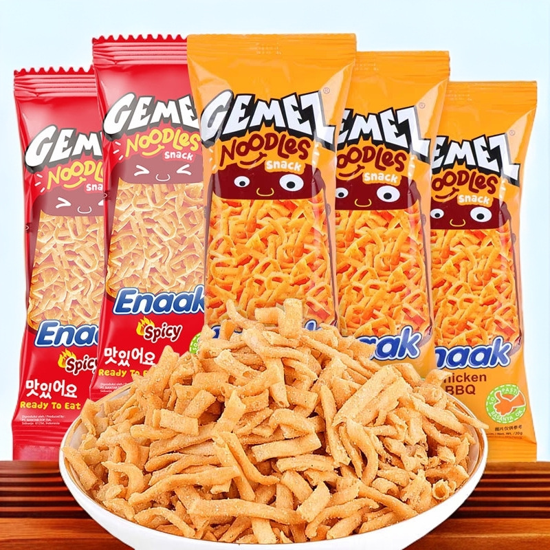 Gemez Indonesian Imported Internet-Famous Chicken Noodles, Internet-Famous Chicken Curly Noodles, Barbecue Chicken Flavor Crispy Noodles, Casual Snack