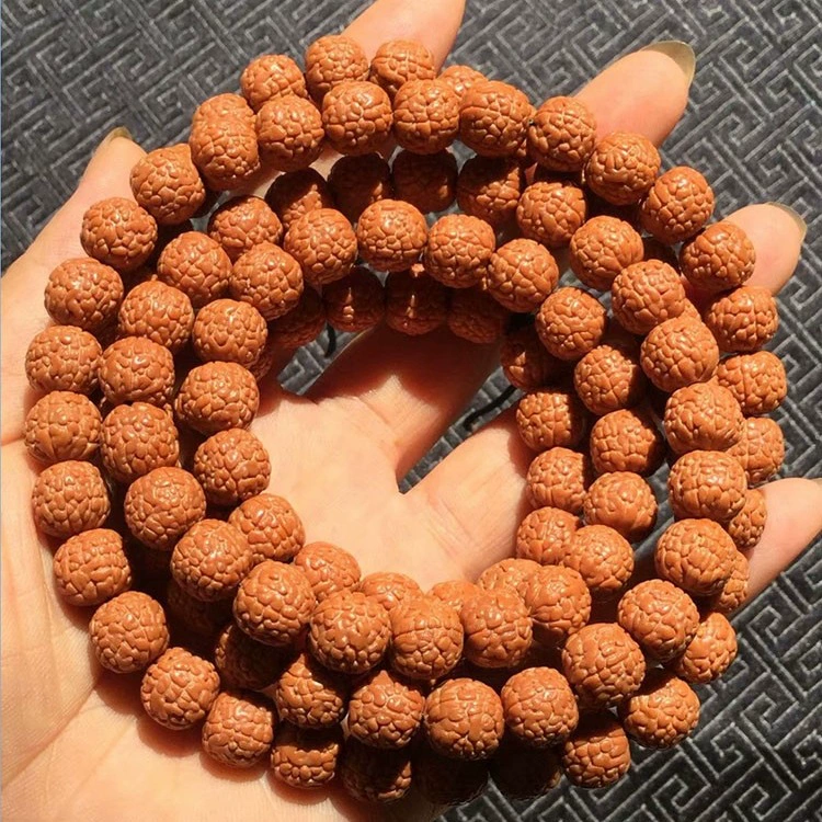 Соберите маленький браслет Рудракша с узором в виде чешуи дракона 108 Кеши, маленький браслет Рудракша для мужчин и женщин, оригинальное ожерелье из семян Рудракши.