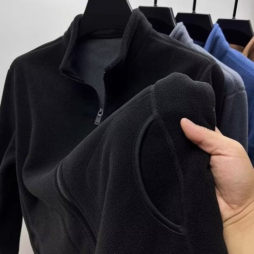 Fashion Plush Fleece Jacket for Men, Autumn/Winter Balaclava Inner Jacket for Men, Winter/autumn Style Fleece Top for Men