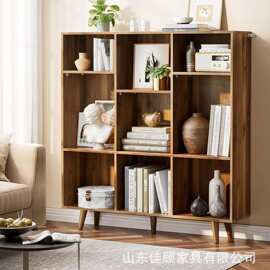 木制落地书架家用多格图书物品收纳架多功能摆件相册储物架