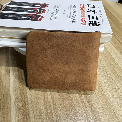 Factory wholesale crazy horse leather wallet short horizontal genuine leather coin purse retro casual head layer cowhide buckle wallet