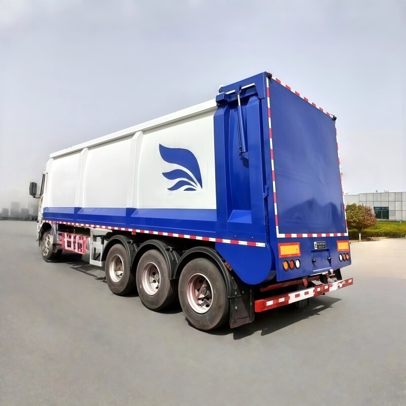 Export Large-Scale Sanitation Compression Semi-Trailer, Heavy-Duty Sealed Garbage Transport Trailer for Landfills Export Large-Scale Sanitation Compression Semi-Trailer, Heavy-Duty Sealed Garbage Transport Trailer for Landfills