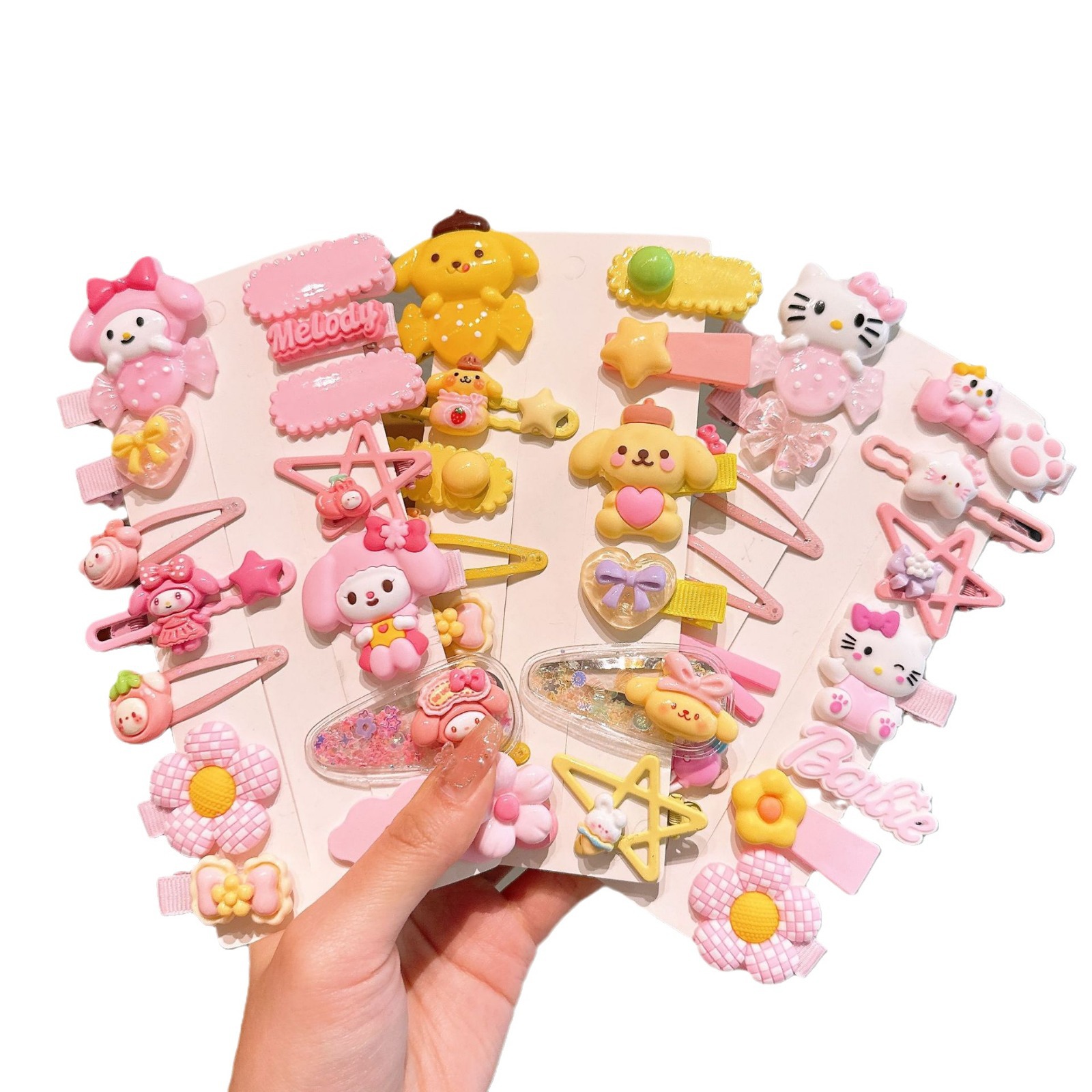 KULOMI Kids Hairpin Set Cute Sanli Pantalones Pequeñas Niñas Pequeñas Pequeñas