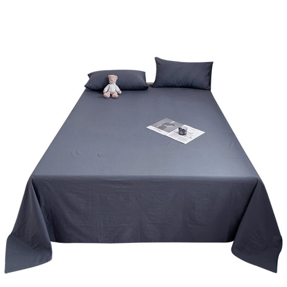 Spring and Summer New Simple Solid Color Cotton Washed Cotton Bed Sheet Single Cotton Cotton Student Dormitory Single Product Bed Sheet
