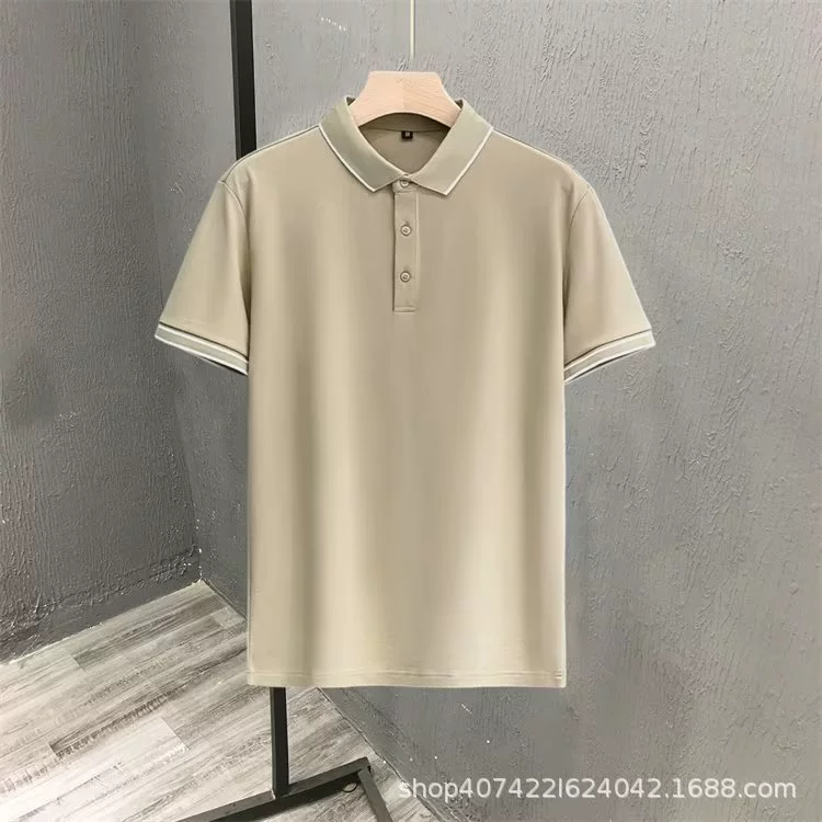 Поло summer silk в ретро стиле, мужская короткий рукав, отдых, M–5XL, разноцветные
