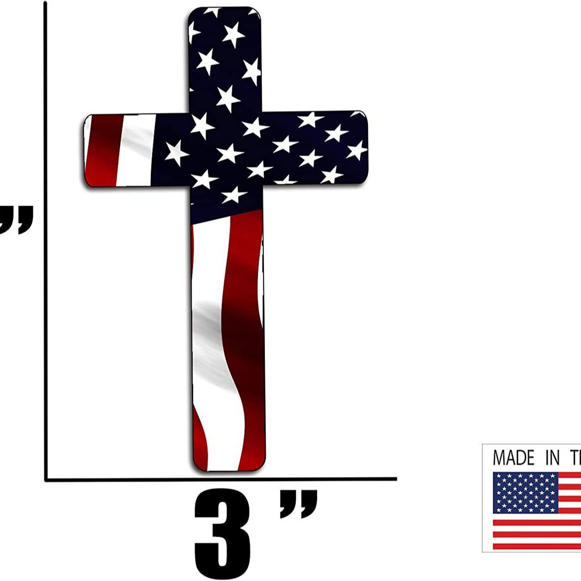 红白蓝十字美国国旗大英寸爱国贴纸汽车保险杠贴纸乙烯基