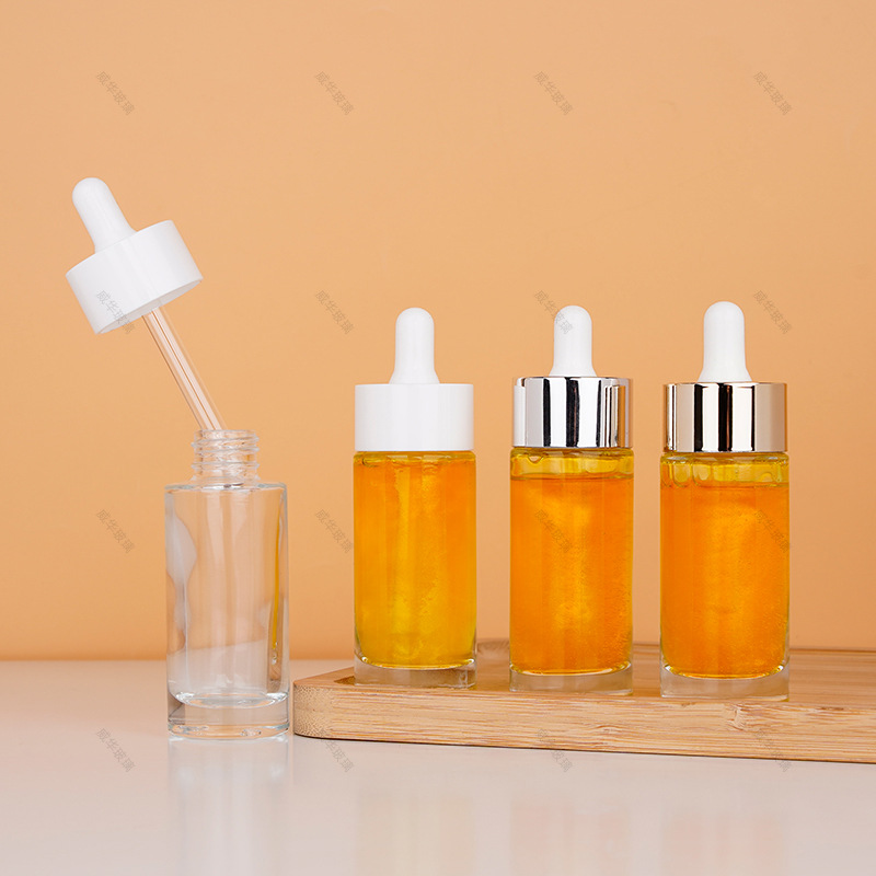 日系新款滴管瓶 圆形原液瓶 30ml精油瓶 平肩瓶 30毫升直圆瓶
