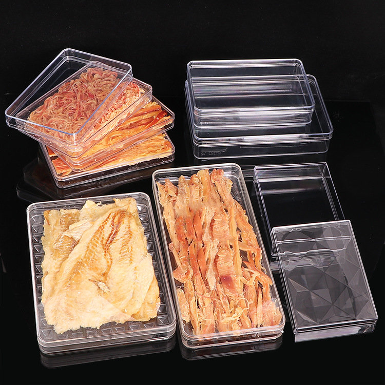 风干牛肉食品盒 虾干鱿鱼干包装盒 猪肉铺PS塑料盒 海鲜水产干盒