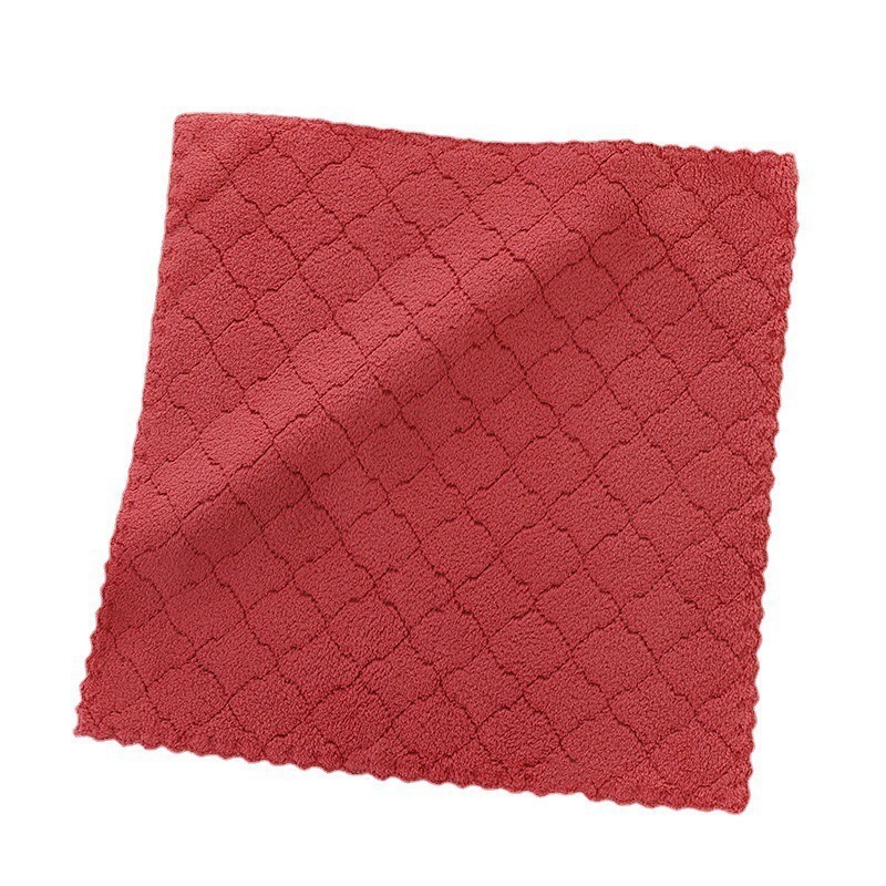 Toallas de coral de lana de coral suave absorción de agua toallas de cocina cinco paquetes de toallas de toallas de toallas para niños de color simple