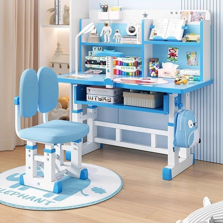 Desk, Children's Study Table, Home-Use Writing Desk and Chair Set for Primary School Students, Integrated Adjustable Desk Desk, Children's Study Table, Home-Use Writing Desk and Chair Set for Primary School Students, Integrated Adjustable Desk