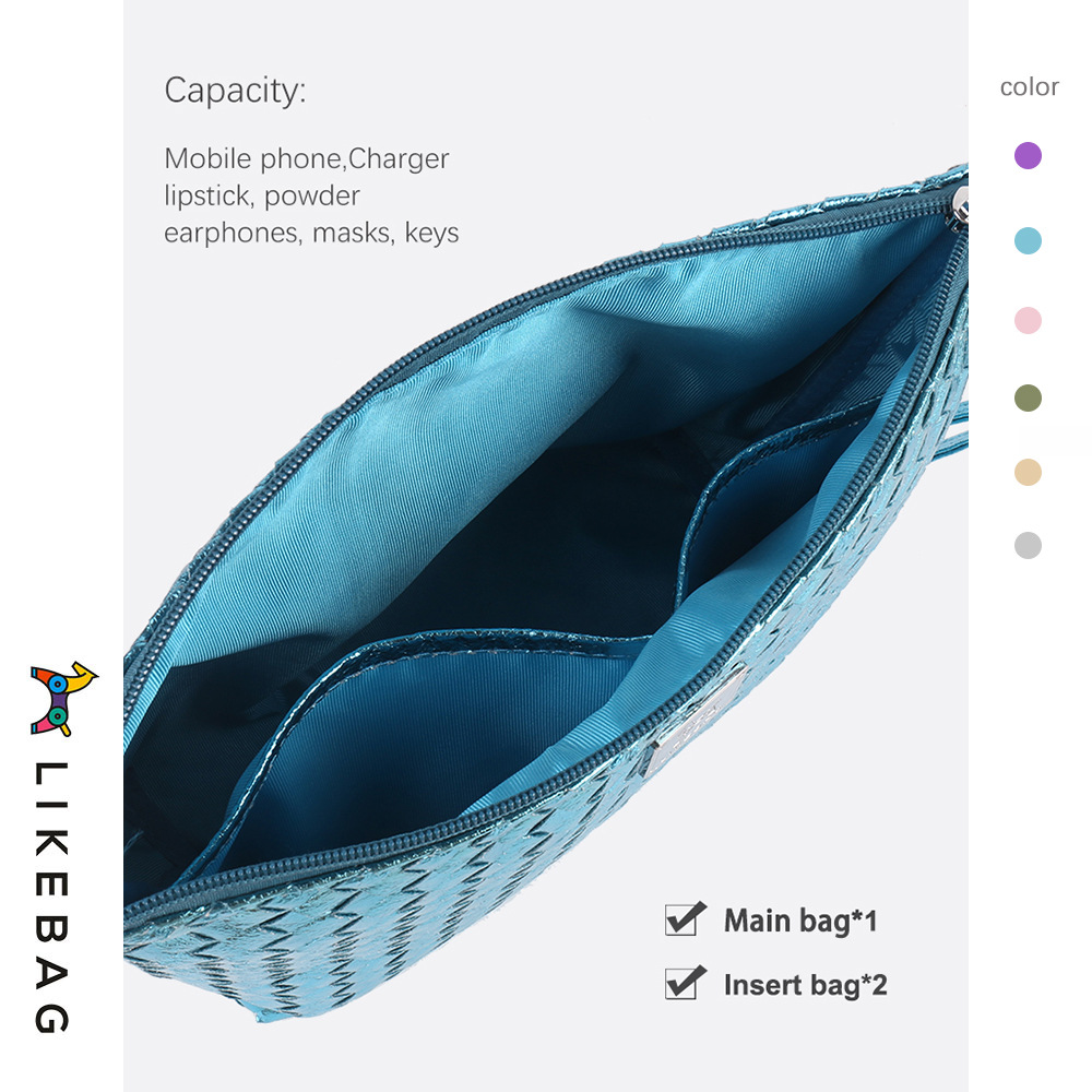 Bolsa de cosméticos de mano transfronteriza europea y americana bolsa de viaje tejida de moda bolsa de almacenamiento portátil bolsa de lavado logo puede ser añadido