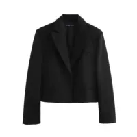 Short women’s suit, loose fit, European style, autumn 2024, cropped jacket set