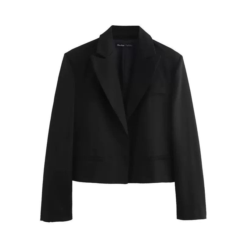 Short women’s suit, loose fit, European style, autumn 2024, cropped jacket set