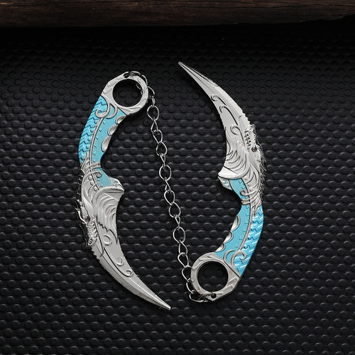 The Dark Moon Double Thorn alloy toy machete weapon model around the life and death sniper game is not edged