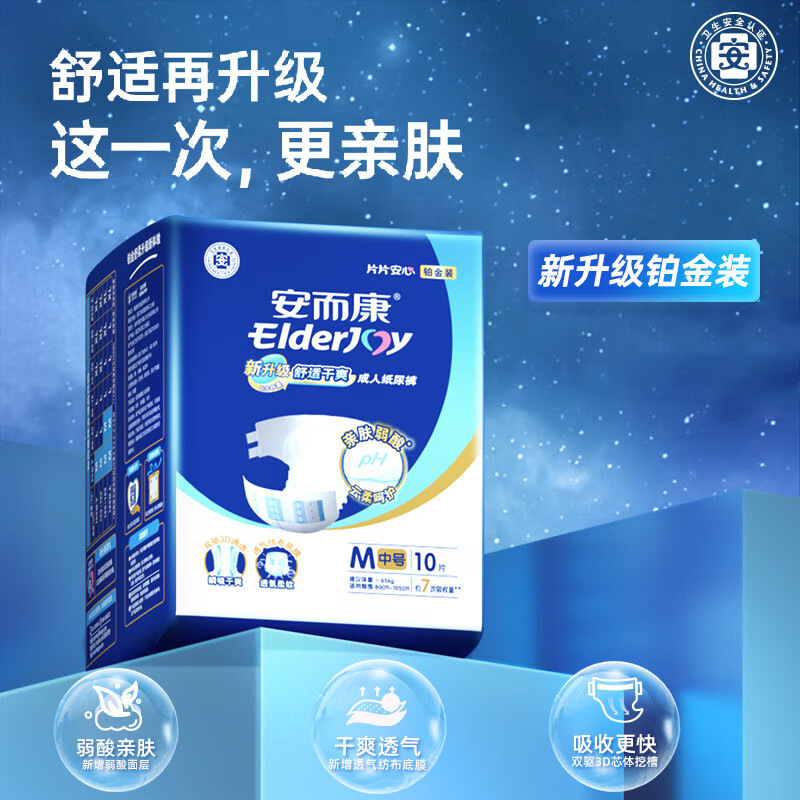 Comfortable and Dry Adult Diaper with Dual-Layer Cotton Core, Elderly Urinary Incontinence Pad, Maternity Potty Trainer, M/L/XL, 2010