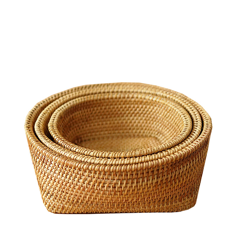 Buenos días tienda | Vietnam cesta de almacenamiento de ratán hecho a mano cesta de pan cesta de frutas cesta de aperitivos