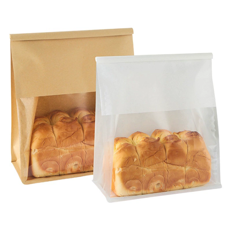 Пакеты для хлеба с проволочным кольцом и прозрачным окном, пакеты из крафт-бумаги с тканевым вкладышем, пакеты для нарезанного тоста, самозаклеивающиеся упаковочные пакеты в наличии