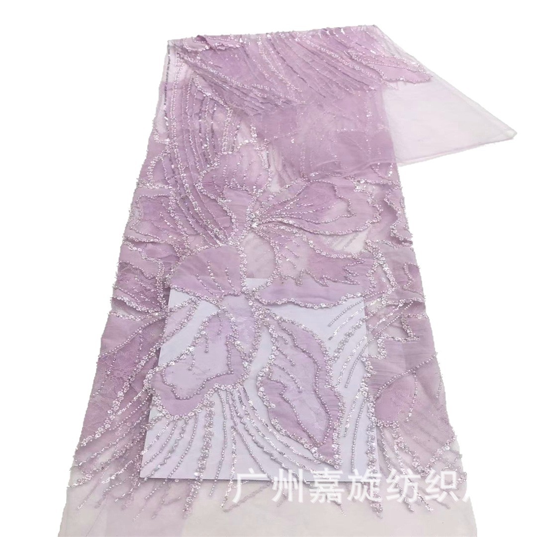 Nuevo tejido de encaje de tubo con lentejuelas bordadas con láser, vestido de noche infantil, tela bordada, tela de encaje