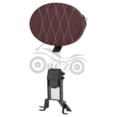 driver seat backrest rider | Motorcycle cushion - brown-grid-electroplating-rod