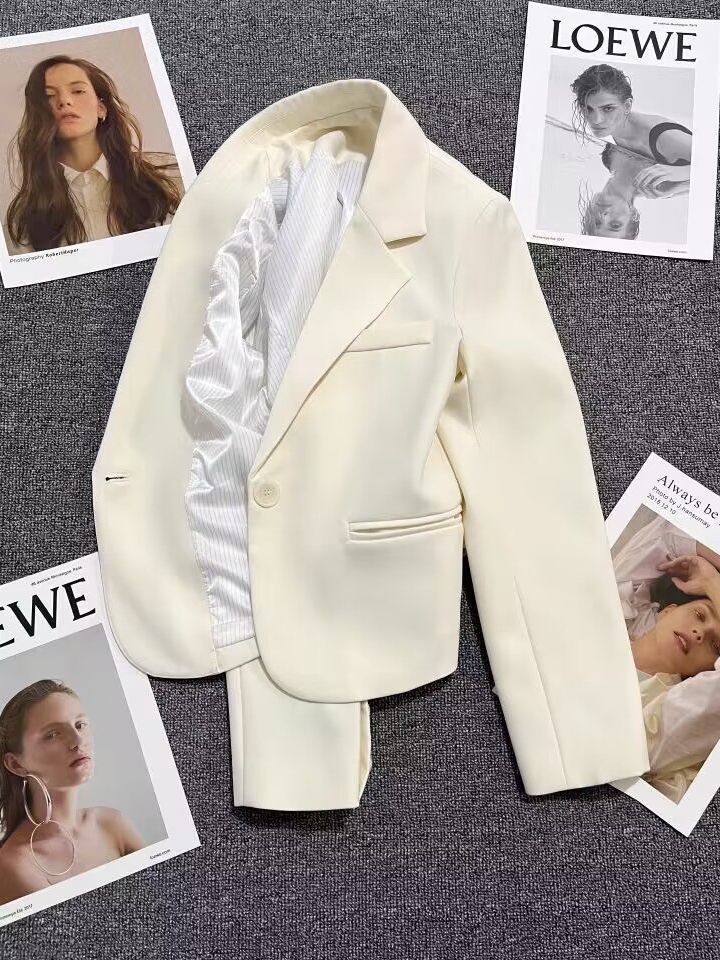 Chaqueta de Traje Casual para Mujer, Corte Holgado, Cuello de Traje, Manga Larga, para Primavera y Otoño