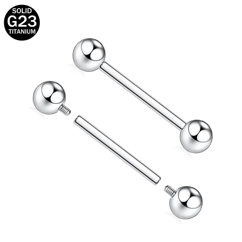F136 Titanium Ear Studs Barbell Bone nail Tongue pin labret puncture Teat ring PA Yin ring Milk nail Dental stem