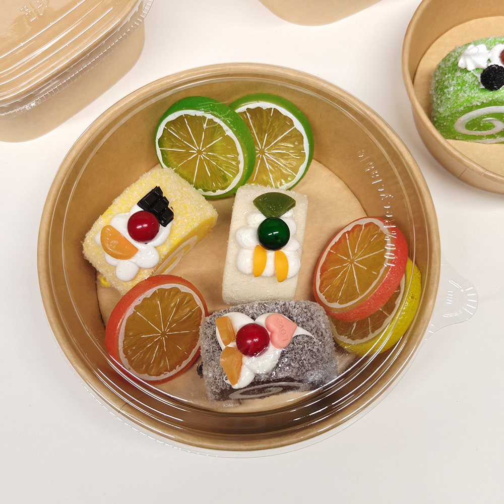 一次性牛皮纸泡面碗耐高温食级餐盒免洗打包盒碗筷家用露营