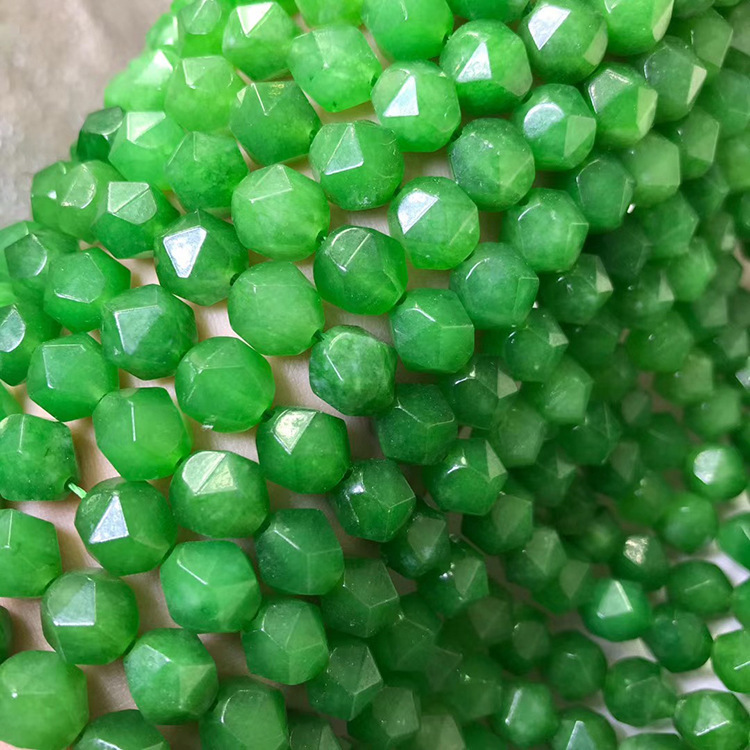 台湾碧玉散珠 菠菜绿玉髓翡翠圆珠米珠 DIY手链项链半成品