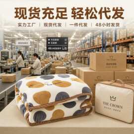 26年秋冬新款加厚保暖双面绒被子被芯可机洗牛奶绒印花被批发代发