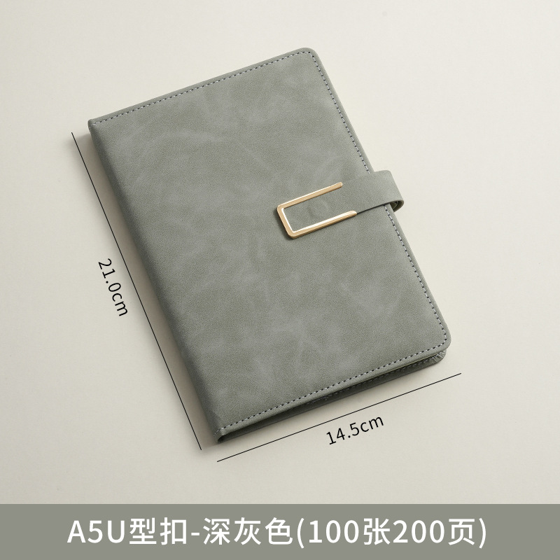 A5 cuaderno de notas logotipo de oficina de negocios regalos de cuero suave grueso de alto valor de la cara hebilla cuaderno de notas caja de regalo