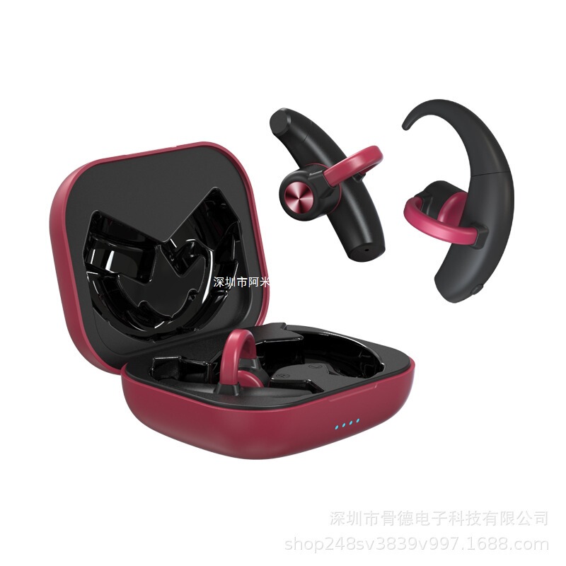 Popular Gw1 Wireless Clip-On Ear Bone Conduction Bluetooth Sports Ear-Hook Running and Cycling Two-Wear Headphone Sound Quality