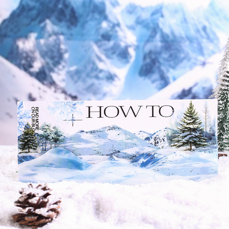 Un buen día de nieve paisaje cinta de paisaje serie de regresión de nieve decoración de mano collage cinta de forma especial