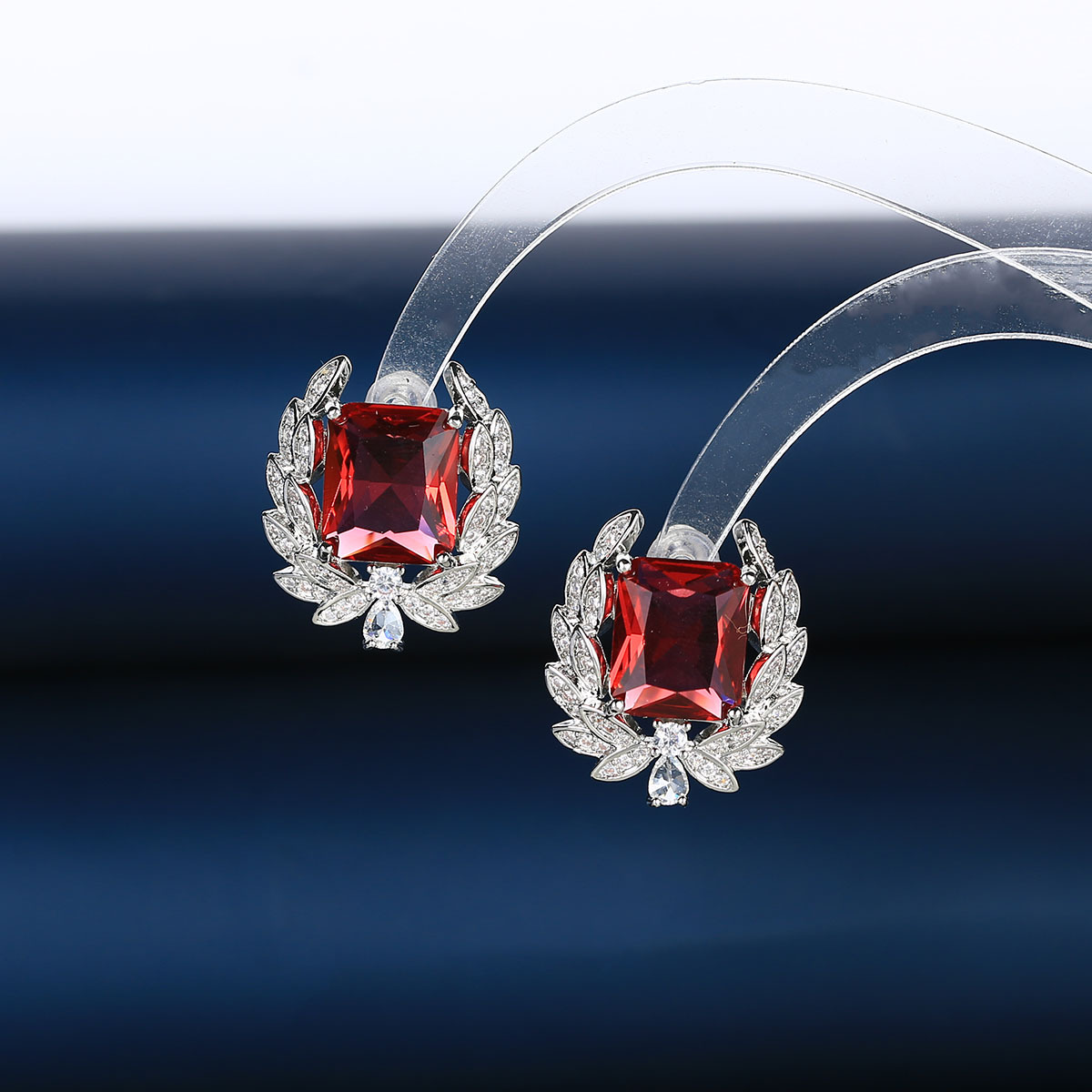 Fashionable universal elegant earrings with zircon