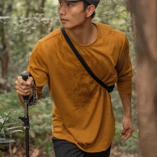 Spring New Men's and Women's Outdoor Sports Moisture-Wicking Round Neck Versatile Long-Sleeved Bottoming Shirt Trendy C1330