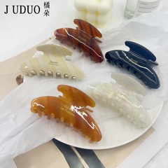 韓国美ラード秋冬アクセサリー黒中号酢酸小クリップ高級感女の子髪量少ないヘアクリップ