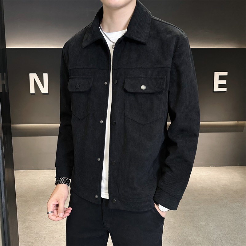 Herren Corduroy Arbeitsjacke Locker Geschnitten Für Herbst Frühling_voghion.com