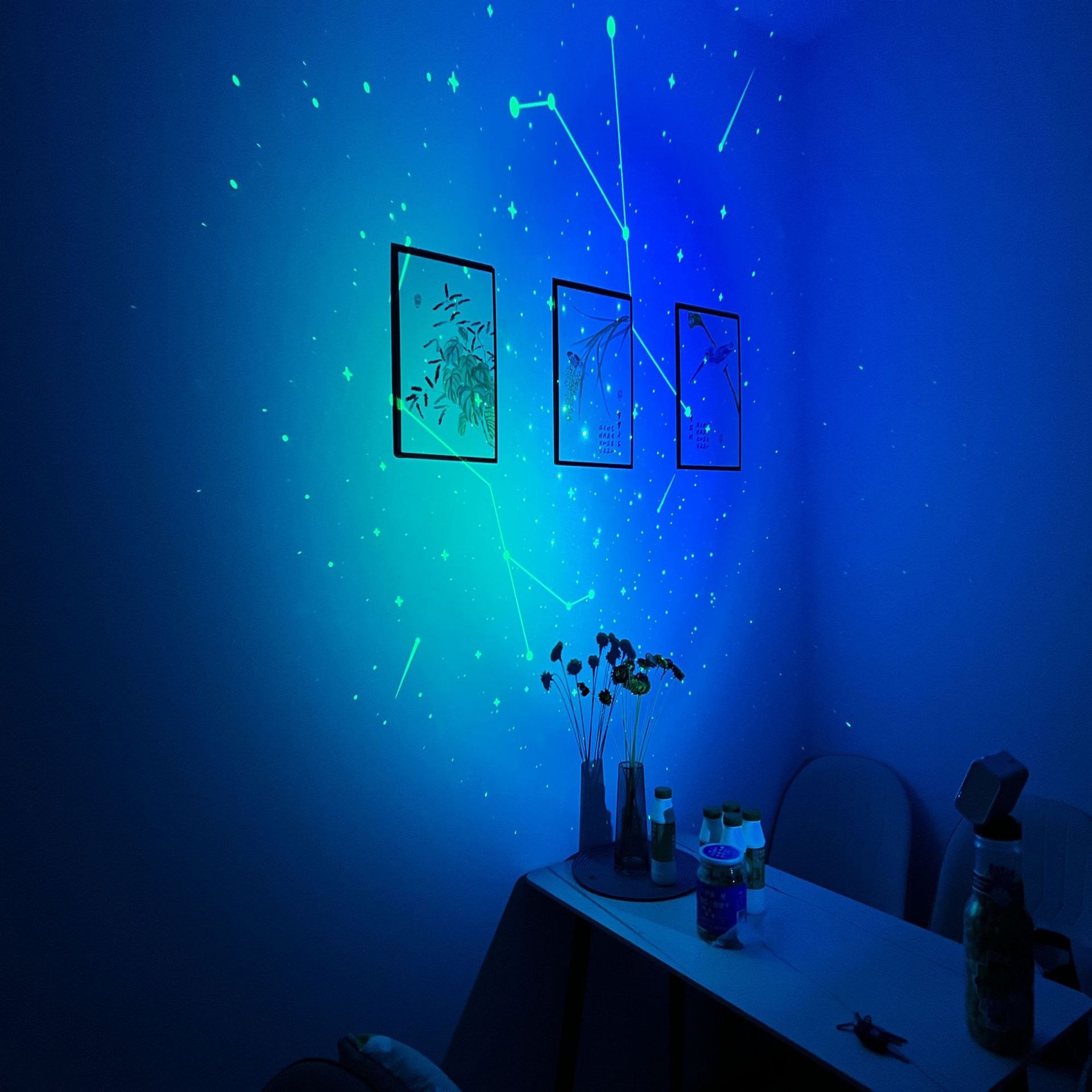 新品月光宝盒十二星座星空灯全彩星空投影灯激光满天星DIY月球灯