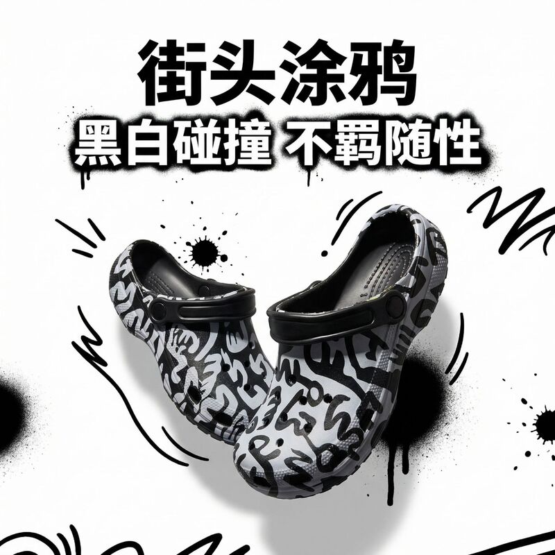 Cross-Border Summer Outdoor Wear Beach Letter-Printed Shoes, Closed-Toe Sandals, Men's Soft-Soled Hollow Sandals, Summer Clogs Cross-Border Summer Outdoor Wear Beach Letter-Printed Shoes, Closed-Toe Sandals, Men's Soft-Soled Hollow Sandals, Summer Clogs
