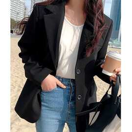 外套西装女2023春秋新款韩版显瘦学生中长款上衣休闲小西服女