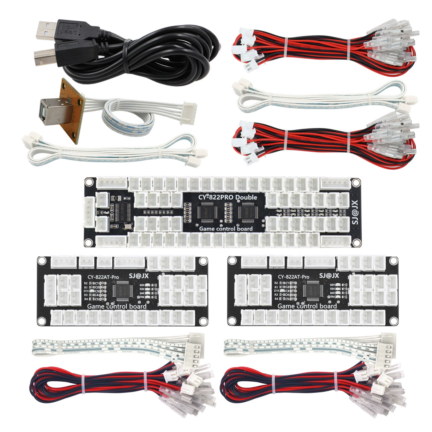 Arcade joystick chip circuit board single -player four -player four -person game multiple expansion port support macro function